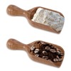 BOXOB 2pcs Mini Acacia Wood Coffee Spoons, Multipurpose Tablespoon Scoops