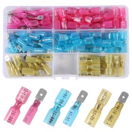 JUZITAO 100PCS Heat Shrink Spade Connectors 22-10 AWG Electrical Wire Connectors Female and Male Terminals Insulated Quick Disconnect Wire Connectors Connectors Kit