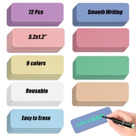 72 Pcs Dry Erase Magnetic Labels 3.2x1.2 Magnets Name Tags Label Stickers for Whiteboard, Refrigerator, Locker Classroom Office Home
