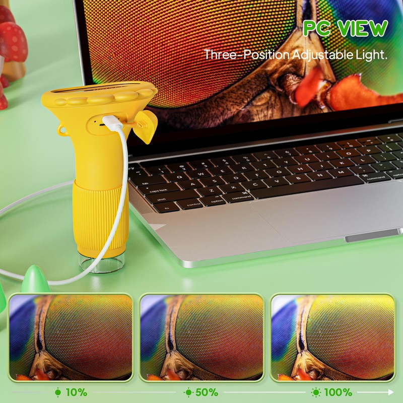 Microscope for Kids,Portable Microscope 2 Inch Screen Fixed Zoom-Educational Digital