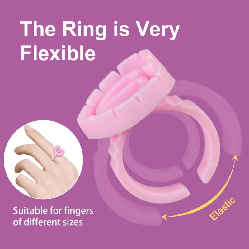 Anillos De Pegamento Para Extensin De Pestaas,100 Anillos Rosa
