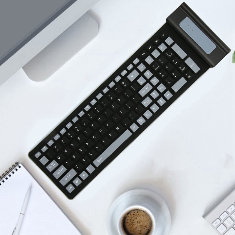 Serounder Silicone Keyboard, Foldable Silicone Keyboard Soft Rollup Keyboard for