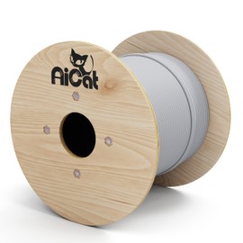 AiCat Cat6 Direct Burial Cable 500ft - 23AWG Solid Copper Conductors 550MHz, PoE++(4PPoE), UL Listed, Unshielded Twisted Pair UTP Riser CMX Rated, Waterproof, UV Resistant Cat 6 Outdoor Cable (White)