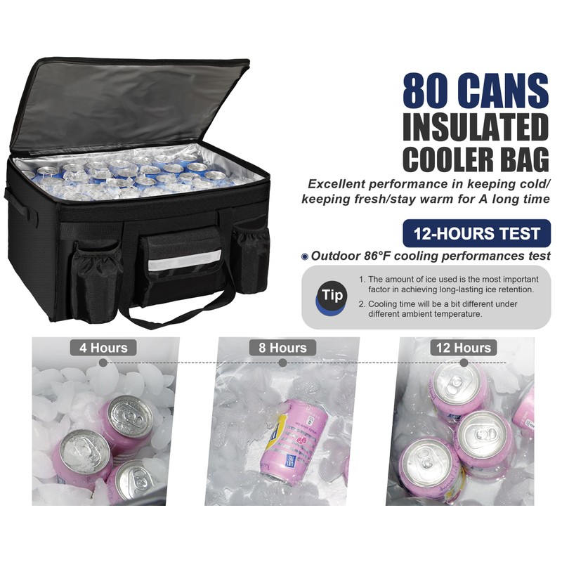 MyLifeUNIT 80 Cans Insulated Cooler Bag for Food & Pizza