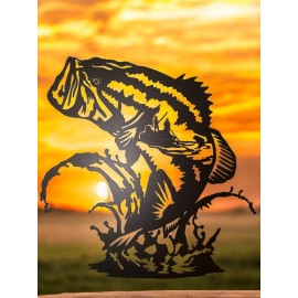 Handmade Bass Fishing Picture. Metal. Plasma Cut