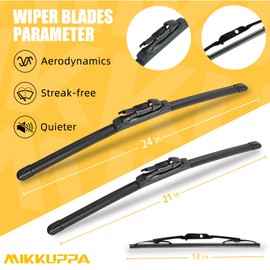 MIKKUPA Windshield Wiper Blades Replacement for Chevy Traverse 2012 2013 2014 2015 2016 2017 Original Factory Quality All Season Front Rear Wiper Blade Set - 24" 21" 13"(Set of 3)