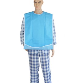 50 x 80 cm Bibs for Adults, Washable Bibs for Adults, Waterproof Bibs for Elderly with Crumb Catcher, Clothing Protector for Food Bibs, 1 Piece, Blue