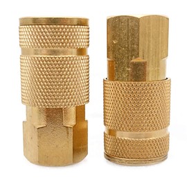 T TANYA HARDWARE Coupler and Plug Kit (14 Piece), Automotive Type C, 1/4 in. NPT, Solid Brass Quick Connect Air Fittings Set