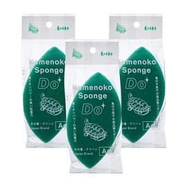 Kamenoko Tawashi Nishio Shoten Kamenoko Sponge Do, Tree Leaf Shape, Green, Set of 3