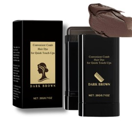 Portable Hair Dye Comb for Women Men - Waterproof & Sweat-Proof Hair Color Stick for Gray Hair Coverage - Convenient Easy Comb-In Hair Dye Stick for Quick Touch Up, Dark Brown, 20g/0.71oz