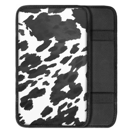 Quelytytrip Cow Print Armrest Cover for Car,Soft Car Center Console Cover,Universal Cars Interior Accessories for Women