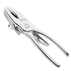 HAWSON Tie Clips for Men Unique with Pliers Pattern, Skinny Silver Tie Bar Unique Tool Tie Pins for Men 2 Inch, Business Garages Worker Gifts Workshop Events Theme Wedding Party