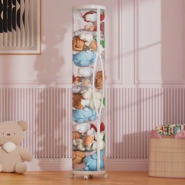 Flarelyare Flarelyare Stuffed Animal Storage Tube with Wheels,Stuff Animal Organizer,Stuffed