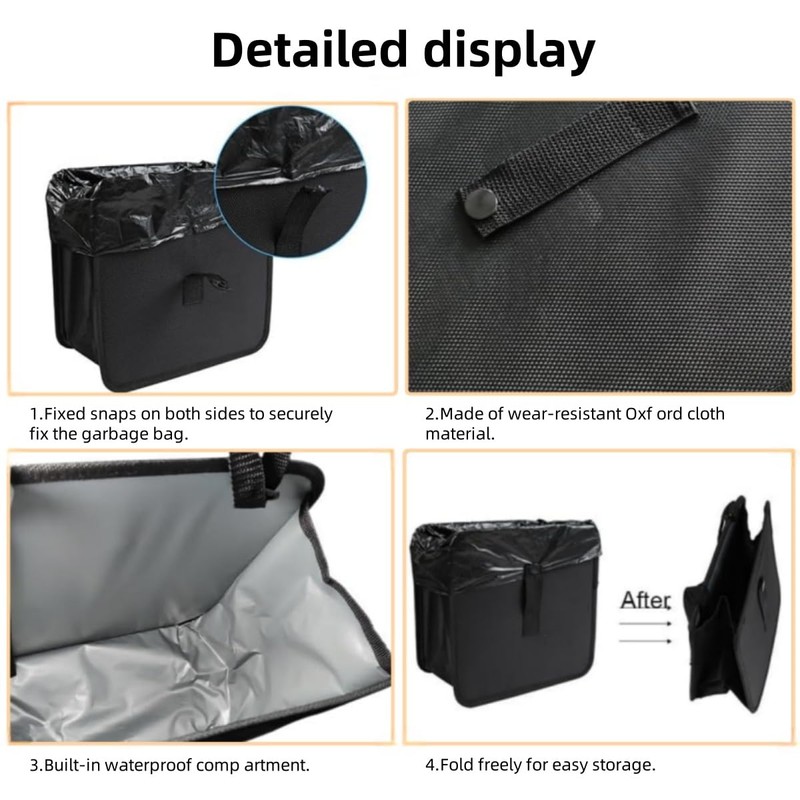 Foldable Car Trash Can, Hanging Waterproof Leakproof Trash Can Storage
