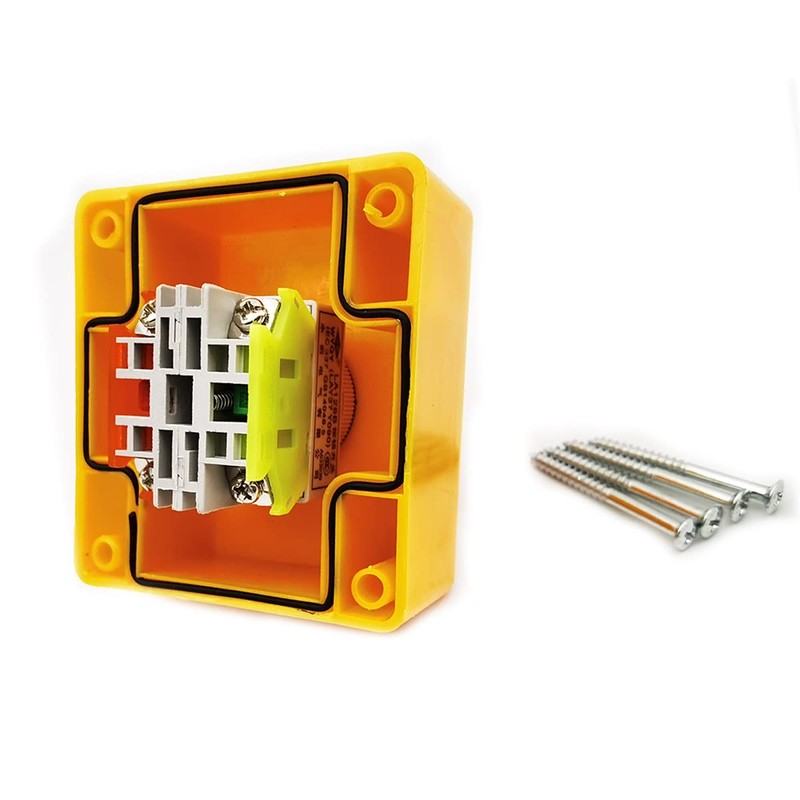 KIRO&SEEU Red Sign Mushroom Emergency Stop Push Button Switch Station