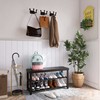 SMIBUY Bamboo Shoe Rack Bench, 3-Tier Shoe Organizer Storage Shelf