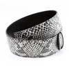 Velvetcrow White Python Snake Belt 1.75" Wide Removable Buckle (XL)