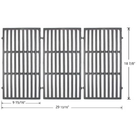 Hongso Cast Iron Grill Grates Replacement for Kitchen Aid 720-0727, 720-0745, 720-0745A, 720-0819, Master Forge GCP-2601, Jenn-Air 720-0709, 720-0720, Perfect Flame, Set of 2 (PC0193)