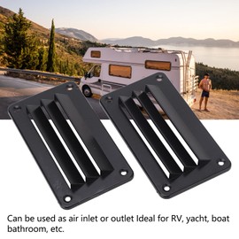 Stylish 2 Piece RV Air Vent Grille RV Air Vent Grille ABS Safe Replacement with Screws for Bathroom Boat (Black)