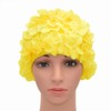 Medifier Women's Vintage Floral Leaf Retro Swimming Cap, yellow