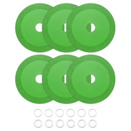 sourcing map 6 Pack Glass Cutting Disc 5 Inch for rotary tool Diamond Cutting Disc Ultra-Thin Saw Blade Wheel with 7/8" Arbor for Cutting Grinding Jade Crystal Tile Ceramic