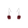 Ruby Raw Nugget Earrings in Sterling Silver