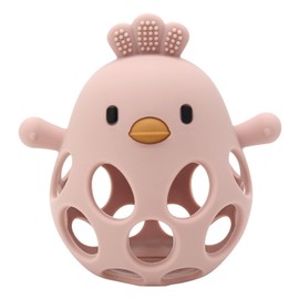 Beißring Baby, Beißspielzeug, Zahnungshilfe, Beissring Baby Spielzeug 0 3 6 9 12 Monate, Sensorisches Fäustling Beißspielzeug Geschenke für Neugeborene Kleinkinder (Rosa)