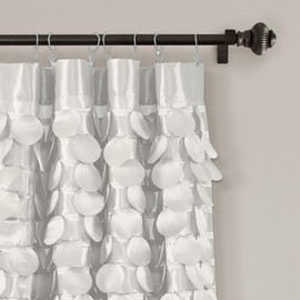 Lush Decor Circle Dream Window Curtains Panel Set for Living, Dining Room, Bedroom (Pair), 54"W x 84"L, White