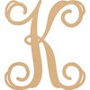 Wooden Letter 4" Blank K Vine Monogram Font MDF (Various
