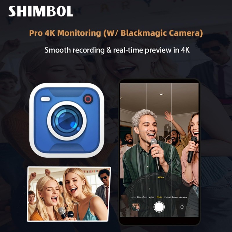 Shimbol CP5 Ultra Black, Wireless Phone Vlog Selfie Monitor Screen,