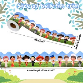 65.6Ft Diversity Bulletin Board Border Diverse Children Bulletin Border Trim All are Welcome Classroom Bulletin Board Border for Blackboard Wall Decorations