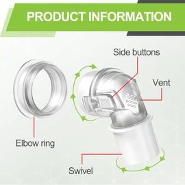 MEDICOLOR 2PCS Elbow Connector for Airfit F30i P30i N30i Swivel Elbows, Quick-Release & Rotatable, Enhanced Comfort and Flexibility