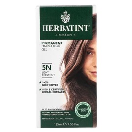 Herba Tint Permanent Hair Color Gel 5N Light Chestnut 135ml Natural Color, 1 Piece / 허바틴트 퍼머넌트 헤어컬러 젤 5N 라이트 체스트넛 135ml 자연스러운 컬러, 1개