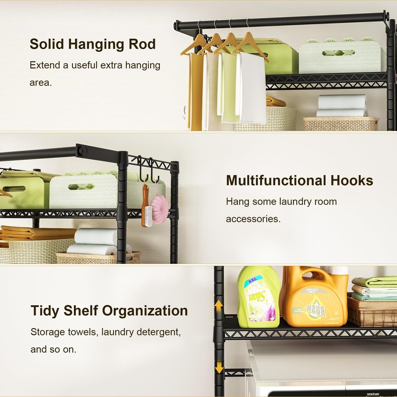 Ulif U11 Over Washer and Dryer Shelves, 3 Tiers Laundry