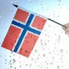 US American & Norway Friendship Table Flag Display, American &