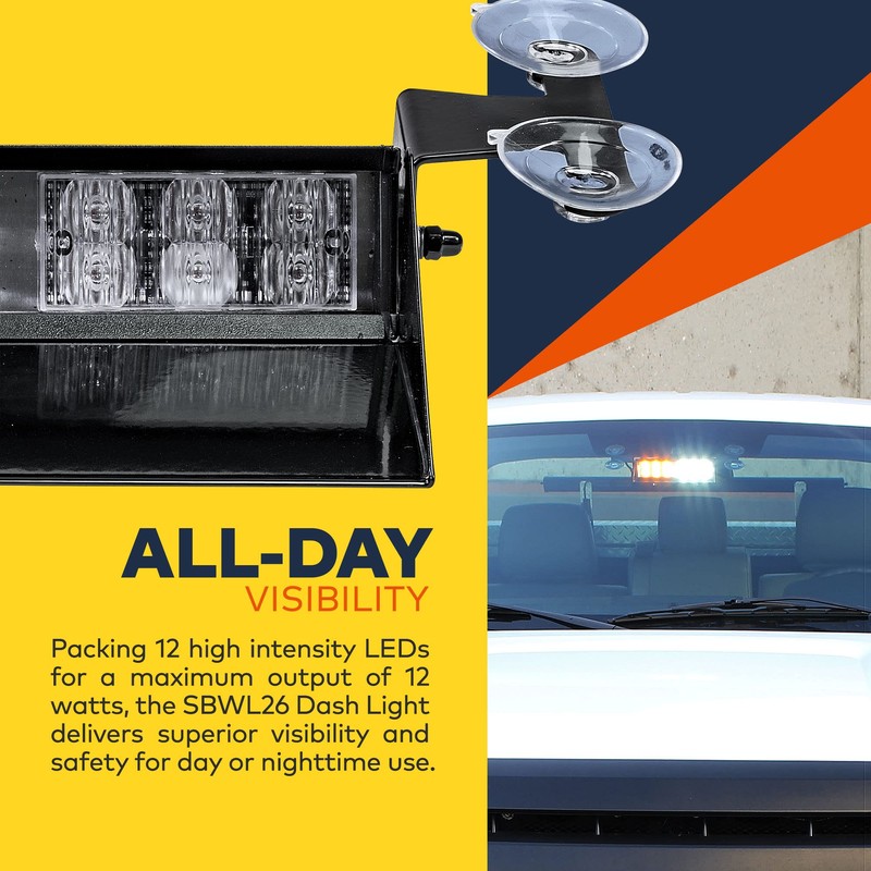 SolarBlast SBWL26 12W BLUE WHITE LED Strobe Dash Light [32