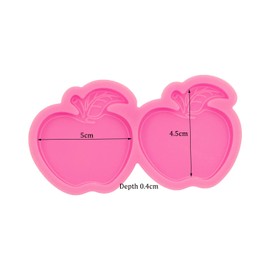 Molde de resina de silicona de Apple con 2 cavidades en forma de manzana, molde de fundición de resina expoy para hacer joyas y colgantes, agarre de teléfono y llavero molde de resina para manualidades