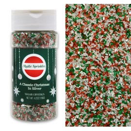 Mystic Sprinkles Christmas Holiday Sugar Crystal Mixes (A Classic Christmas In Silver 4.2oz)