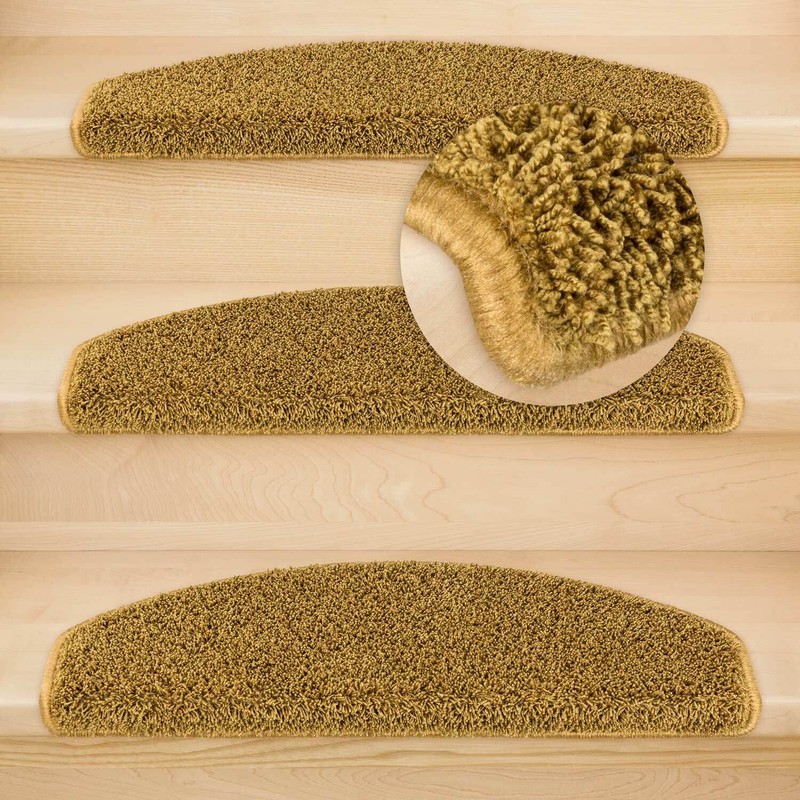 Kettelservice-Metzker Emphoria Semi-Round Stair Mat Ochre I Shaggy Stair Mat