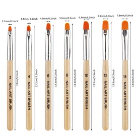 7 Pcs Gel Nail Brush Acrylic Nail Brush French Tip Brush French Manicure Pen Nail Art Brushes for Home Salon Use
