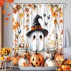 Funny Ghost Shower Curtain Fall Spooky Ghost Take Bath Bat