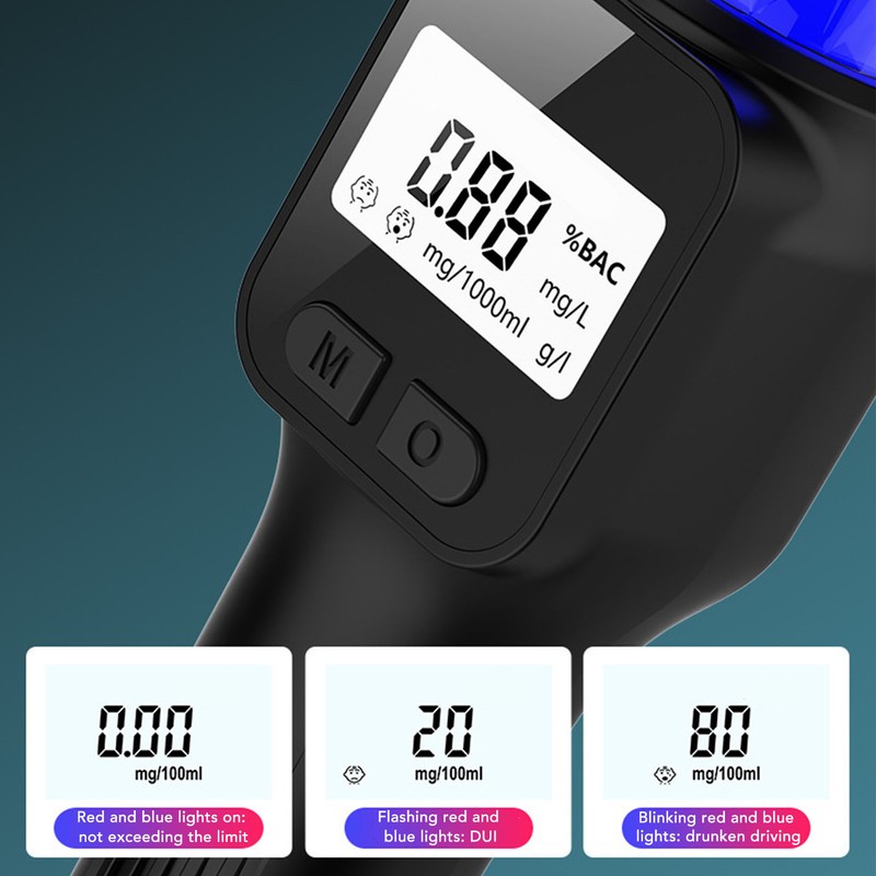 Alcohol Tester Handheld High Accuracy Intelligent Voice Announcement Type C