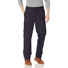Smith's Workwear mens Fleece Lined Cargo Canvas Pants, Dark Navy, 34W x 32L US