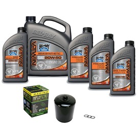 Bel-Ray Engine/Transmission/Primary Oil Change For Harley Davidson Motorcycles, 1986-2022 Harley Sportster, Black Oil Filter