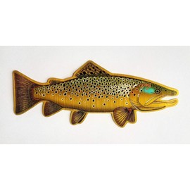 Brown Trout Brushed Alloy Sticker Decal Designed by Evan Makuvek