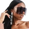 Crazy Feng Oversized Sunglasses for Women, Trendy Retro Square Glasses,