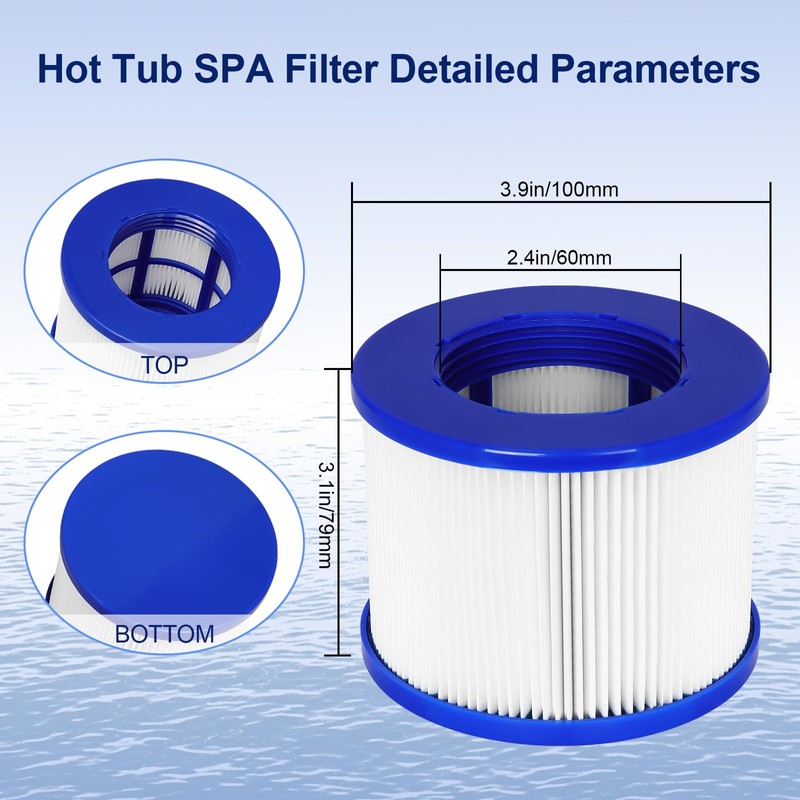 Hot Tub Replacement Filter Cartridges - Compatible with All RELXTIME,