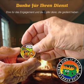 AtSKnSK Dumpster Fire Challenge Coin - Dustbin Dog Money Coin - Funny Desk Decoration for Office, Colleagues and Teachers - Inspirational Gift for Men and Women
