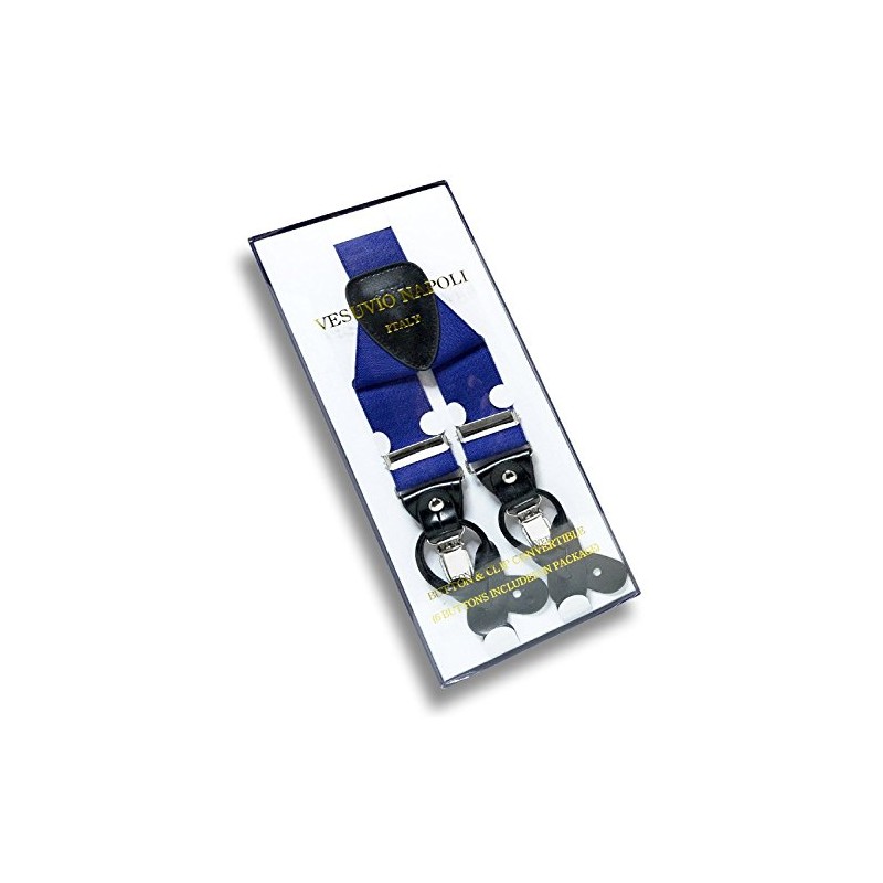 Men's ROYAL BLUE SUSPENDERS Y Shape Back Elastic Button &