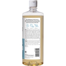 HARRIS Multi-surface Pure Castile Soap, Made with Olive, Coconut, and Pine Tree Oil, Uses for Face, Body, Hand, Hair, Home, Dishes, and Laundry, Unscented, 32 Fl Oz